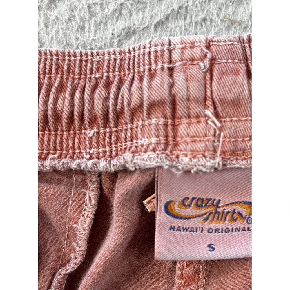 Crazy Shirts Chile Dyed Shorts Mens Small Elastic Waist Cotton Drawstring Pocket